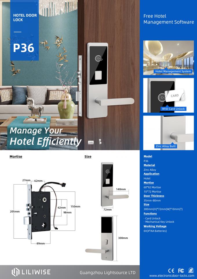 RFID jat Zeer belangrijke Kaartlezer Hotel Door Locks/Veiligheids Elektronisch Magnetisch Slot 0