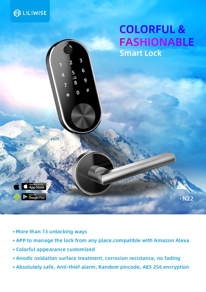 Het mobiele Slot van de de Vingerafdrukdeur van Wifi Kepad met 4*1.5V-de Amerikaanse Norm van de AMERIKAANSE CLUB VAN AUTOMOBILISTENbatterij 0