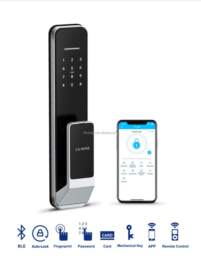 Liliwise New Design Volledig automatisch slot Digitaal elektronisch vingerafdruk slot Tuya APP TTlock Smart Door Lock 6