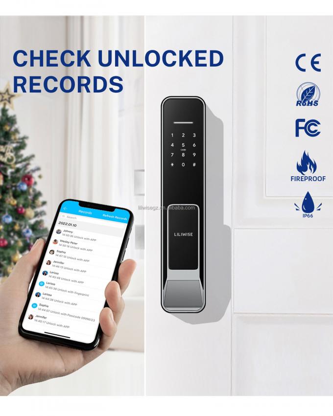 Liliwise New Design Volledig automatisch slot Digitaal elektronisch vingerafdruk slot Tuya APP TTlock Smart Door Lock 8