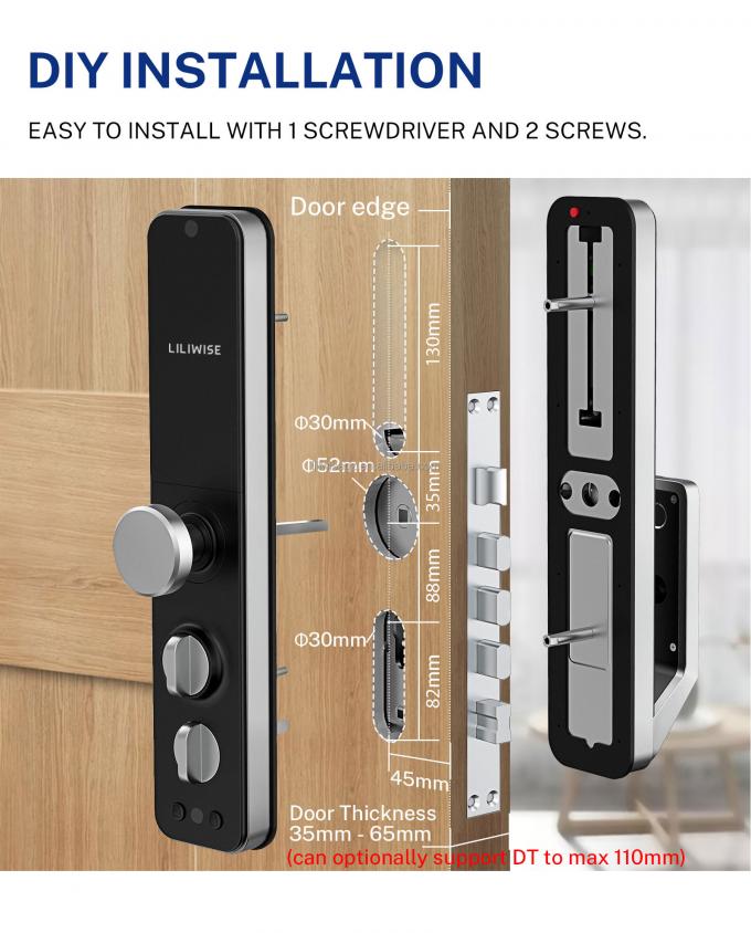 Liliwise New Design Volledig automatisch slot Digitaal elektronisch vingerafdruk slot Tuya APP TTlock Smart Door Lock 16