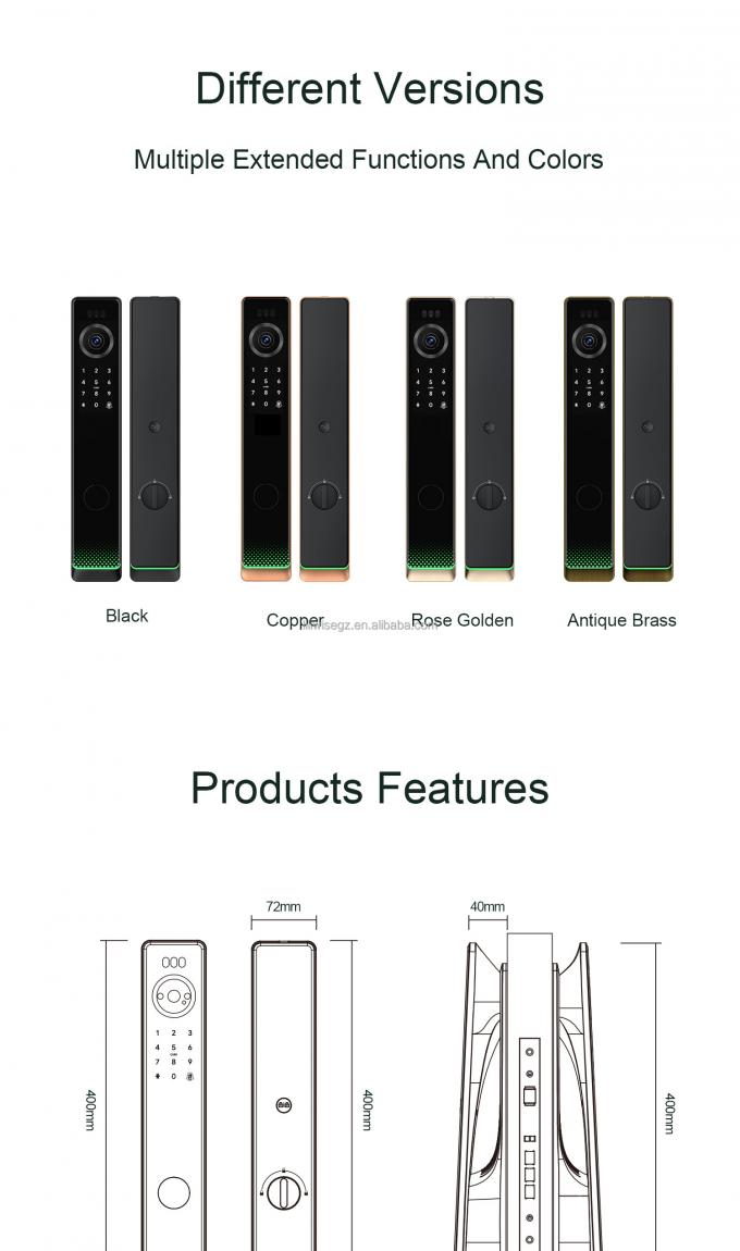 3D gezichtsherkenning Wifi App Cerradura Intelligente Sleutel wachtwoordkaart Smart Door Lock Fingerprint Digitaal Deur slot Met Camera 16