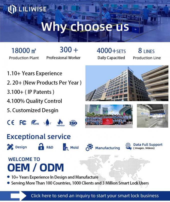 Liliwise Automatisch Wifi Waterdicht Ingebouwde deurbel Ontgrendelen Slimme sloten Tuya Ttlock Slimme deur slot Met vingerafdruk 0