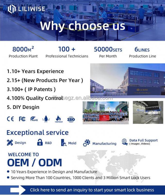 Liliwise Waterproof Tuya APP WiFi BLE Fingerprint Smart Lock Slim deur slot voor smal profiel Aluminium deuren Houten deuren 0