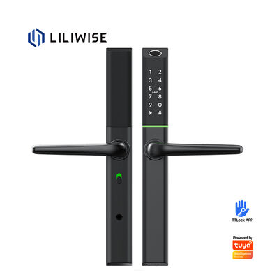 Liliwise Europese Ultra-slim Wifi Electronic Rfid Door Lock Narrow Aluminium Tuya Smart Lock Mortise Slim Smart Door Lock