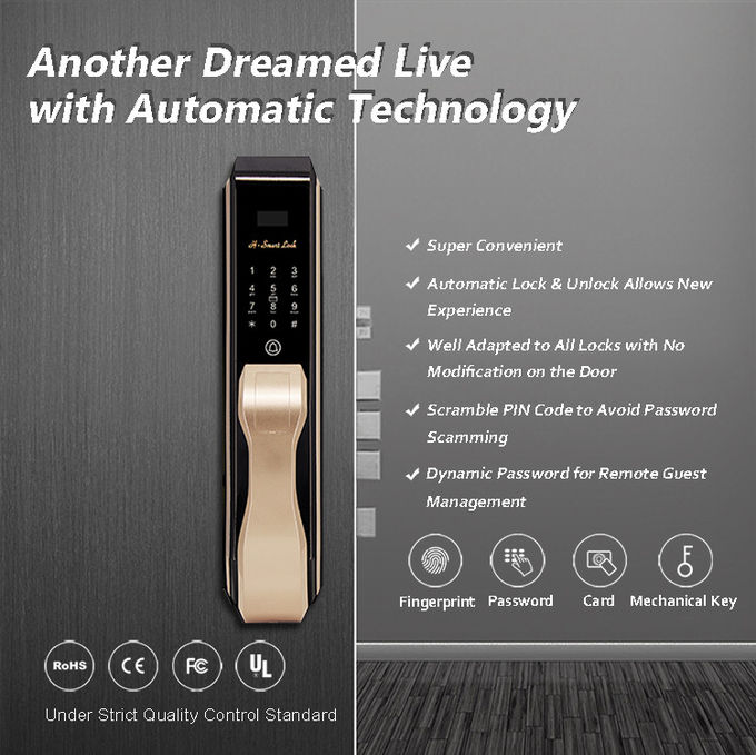 Het biometrische Slot van de Erkennings Automatische Deur nam Dubbele de Veiligheidsbescherming van Golde toe 0