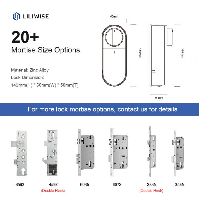 Liliwise OEM ODM Retrofit Slimme Slot Digitale Deurslot Elektronisch Gemotoriseerd Slim Deurslot Past op EU Profielcilinders 2