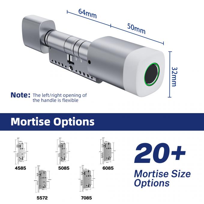 Liliwise vingerafdruk RFID-kaart waterdicht deur slot verstelbaar WiFi BLE Tuya Ttlock Smart Cylinder slot voor het vervangen van oude mechanische 4